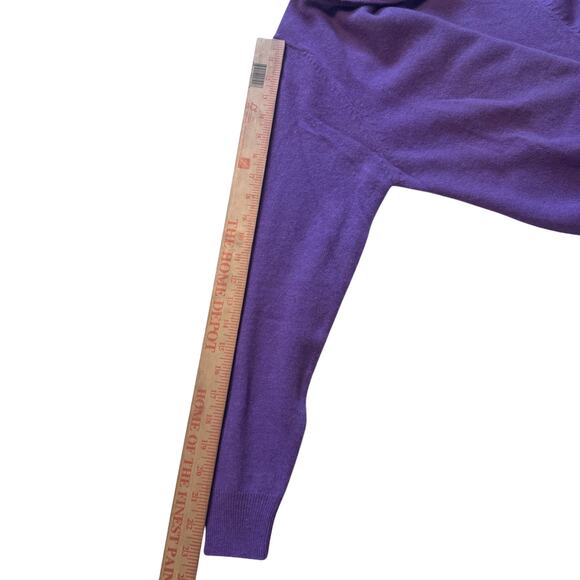 Vintage Purple Angora Lambswool  blend Turtleneck Sweater M Soft Fuzzy Pullover - Picture 6 of 6